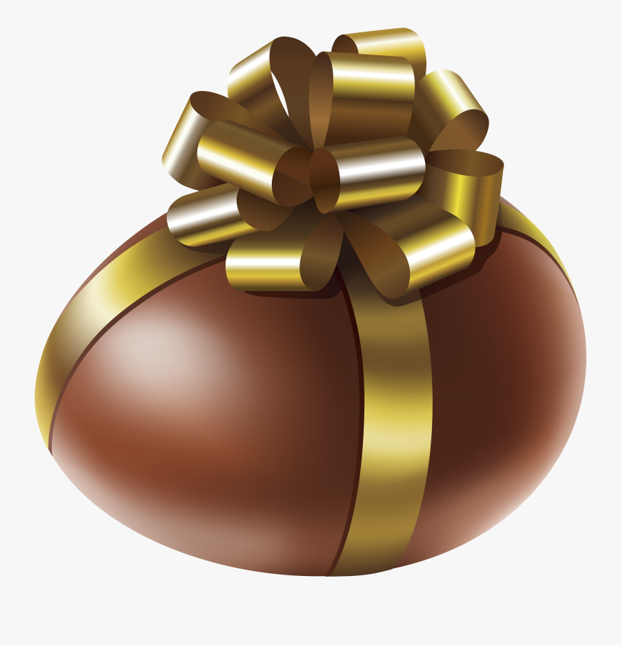 Egg With Gold Bow - Easter Egg, Transparent Clipart