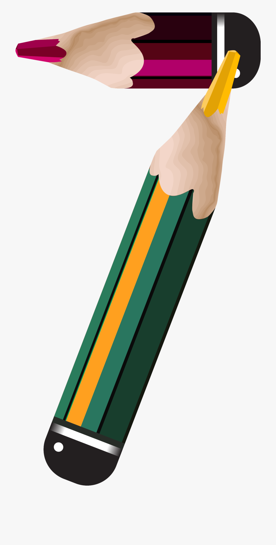 Pencils Clipart Number - Number Pencil Png, Transparent Clipart