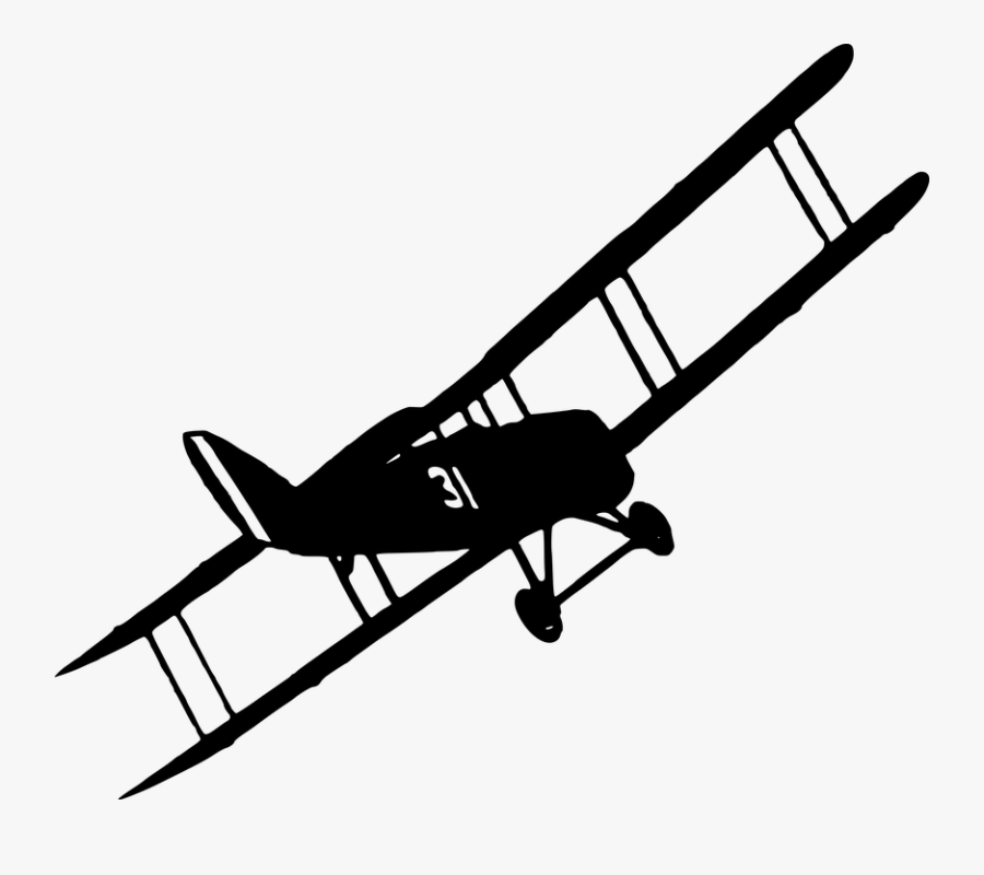 Flying Clipart Plane - World War 1 Plane Silhouette, Transparent Clipart