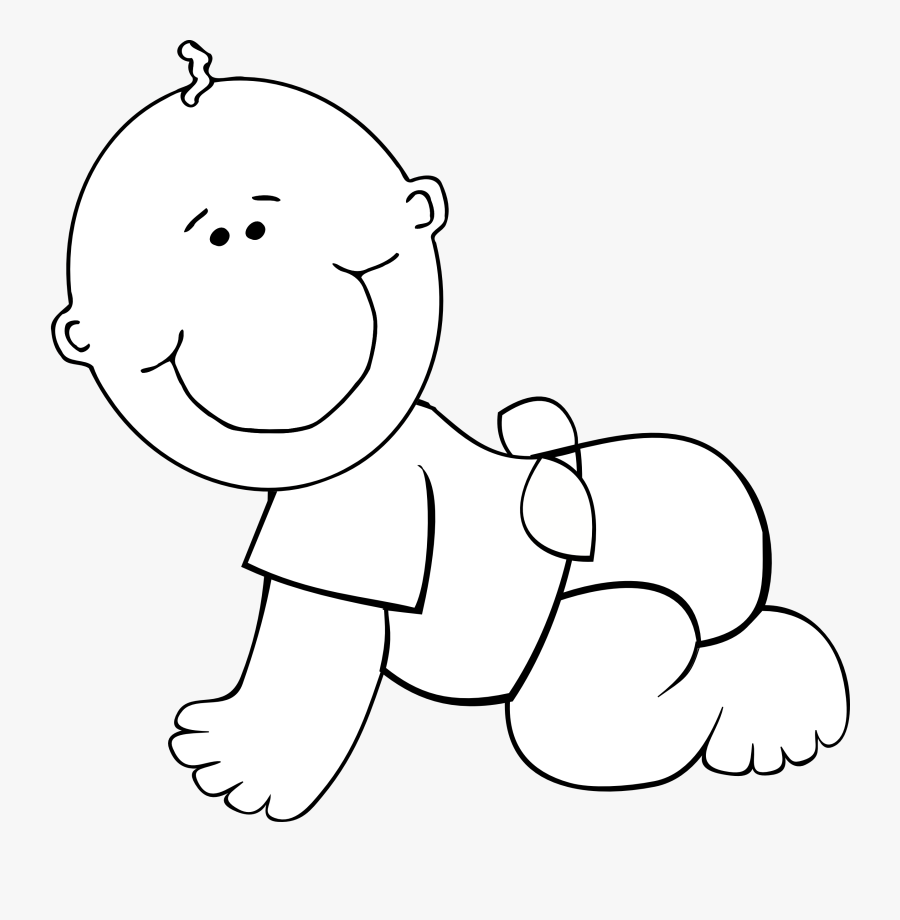 Baby Clipart Black - Baby Coloring Black And White, Transparent Clipart