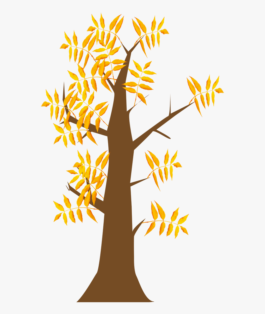 Autumn Clip Art Tree With Leaves - Transparent Background Autumn Trees Clipart, Transparent Clipart