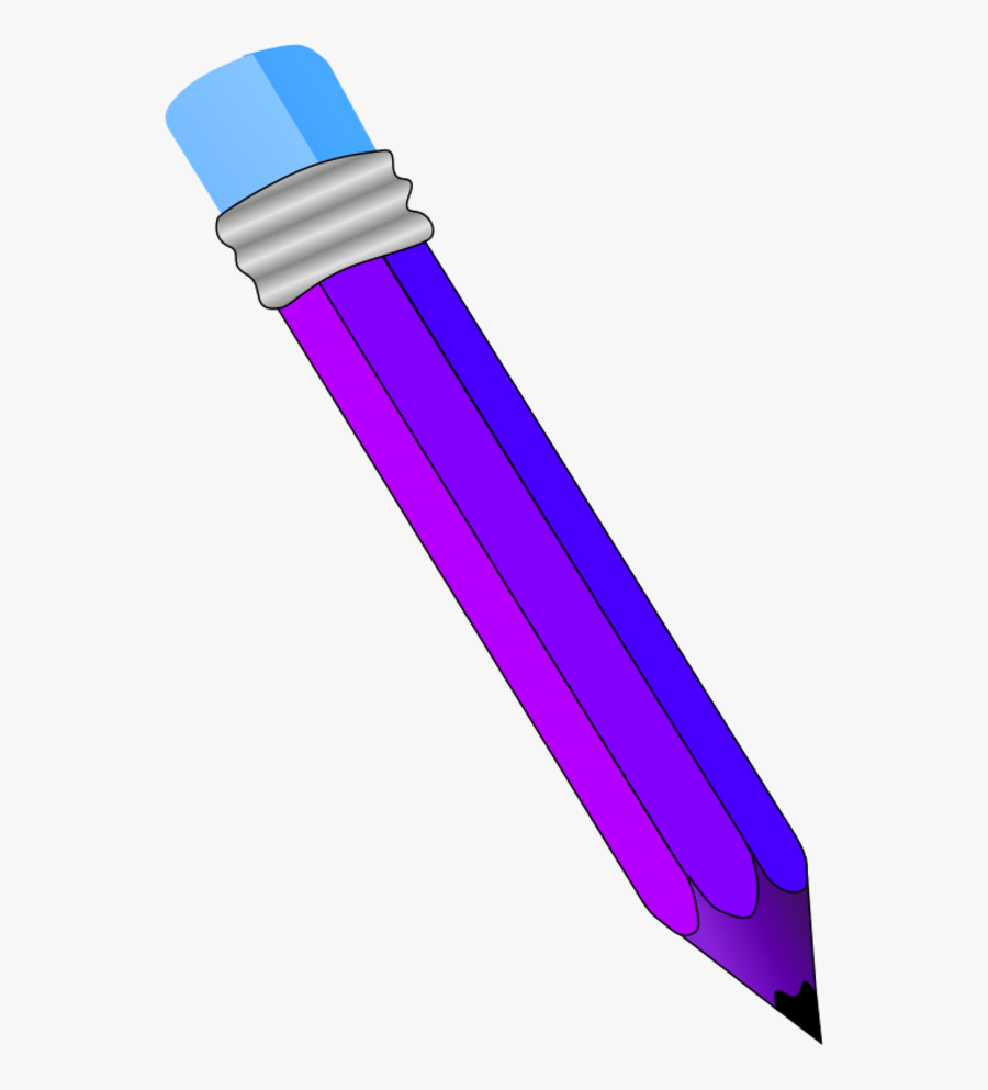 Transparent Pencil Clipart - Purple Pencil Transparent Background, Transparent Clipart