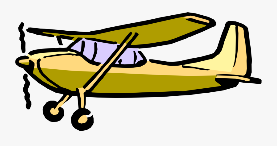 Propeller Airplane Image Illustration Of Fixedwing - Cartoon Airplane, Transparent Clipart