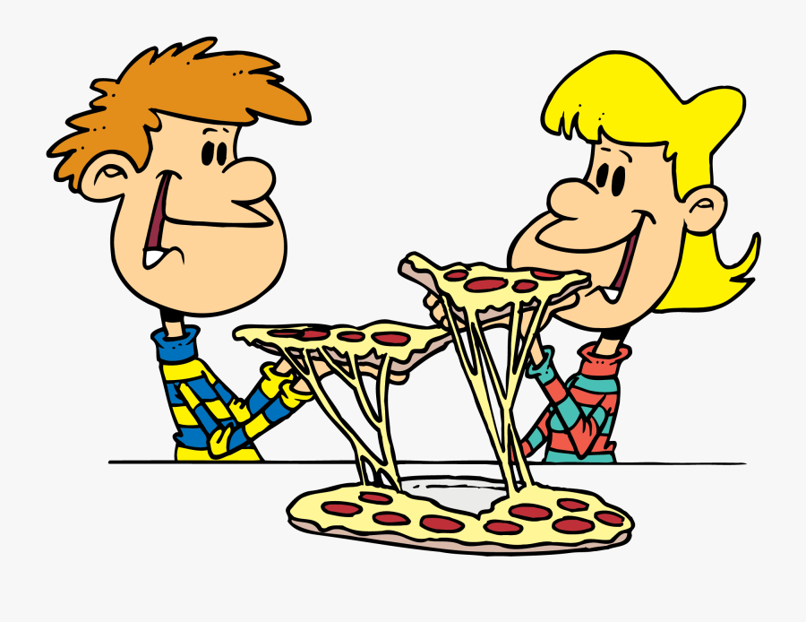 Clip Art Clip Free Stock - Eating Pizza Coloring Pages, Transparent Clipart
