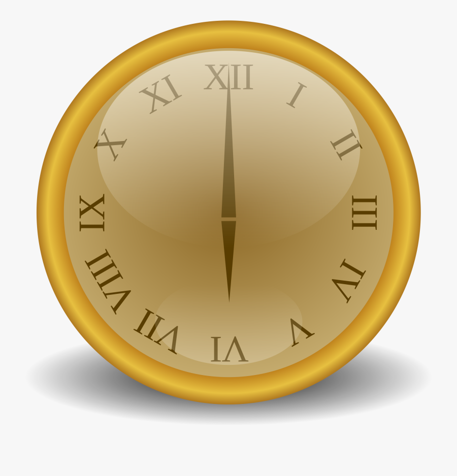 Golden Clock - Transparent Cartoon Golden Clock, Transparent Clipart