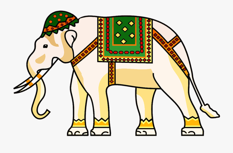 Indian Elephant Ornament Clip Art - Free India Coloring Sheets, Transparent Clipart