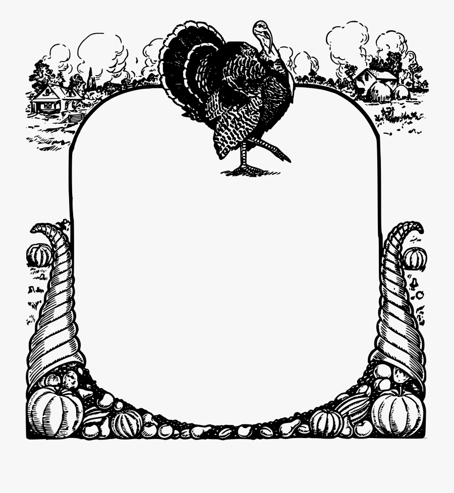 Png Library Clipartblack Com Animal Free - Thanksgiving Clip Art Black And White Frame, Transparent Clipart