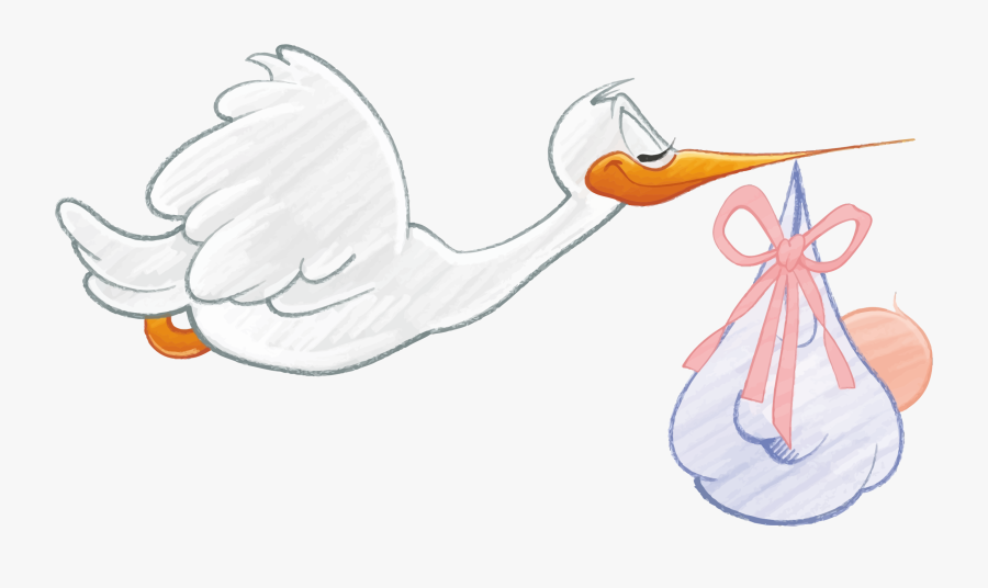 Clipart - Stork Baby Girl Icon, Transparent Clipart