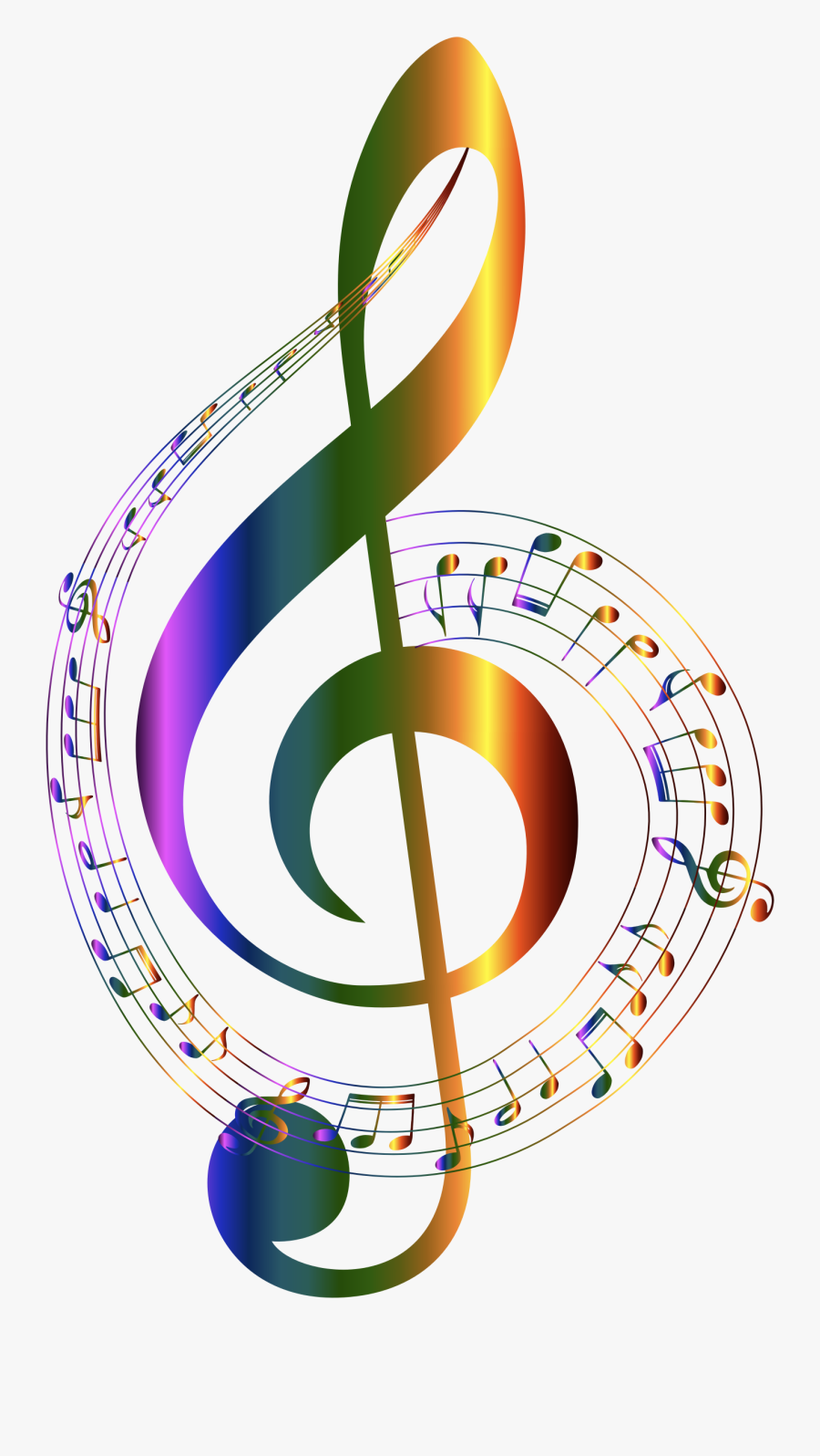 Clipart - Colorful Transparent Background Music Notes, Transparent Clipart