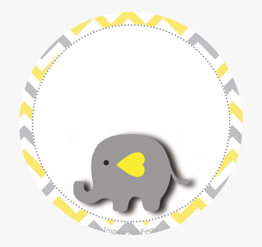 Transparent Baby Elephant Clipart - Tag Elefante Cinza E Amarelo, Transparent Clipart