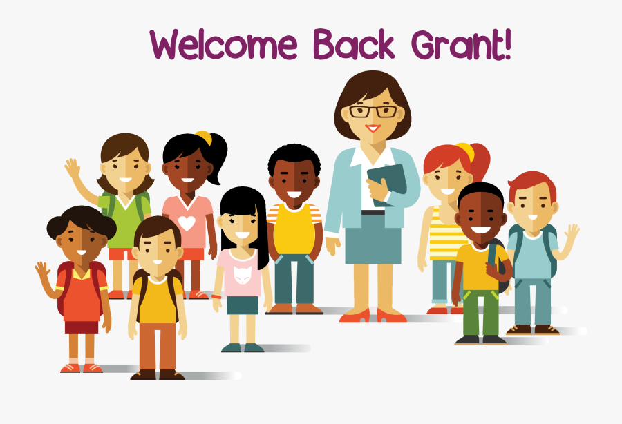Grant Elementary School Pta Multicultural Kids Clipart - Teacher And Student Background, Transparent Clipart