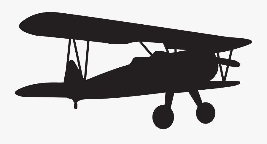 Plane Clipart Small - Ww1 Biplane Silhouette, Transparent Clipart