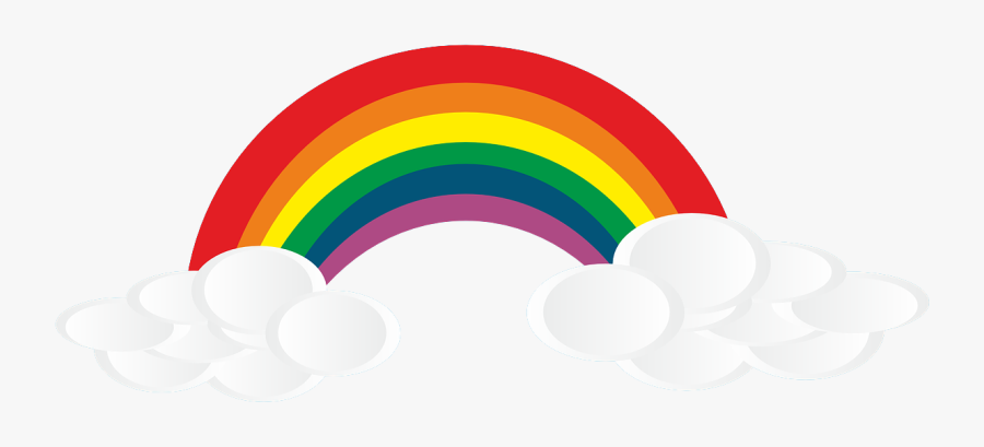 Free Rainbow Clipart - Rainbow And Clouds Transparent, Transparent Clipart