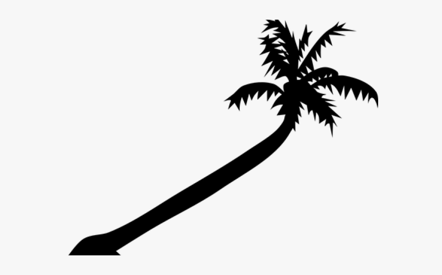 Palm Tree Clipart Caribbean - Leaning Palm Tree Drawing, Transparent Clipart