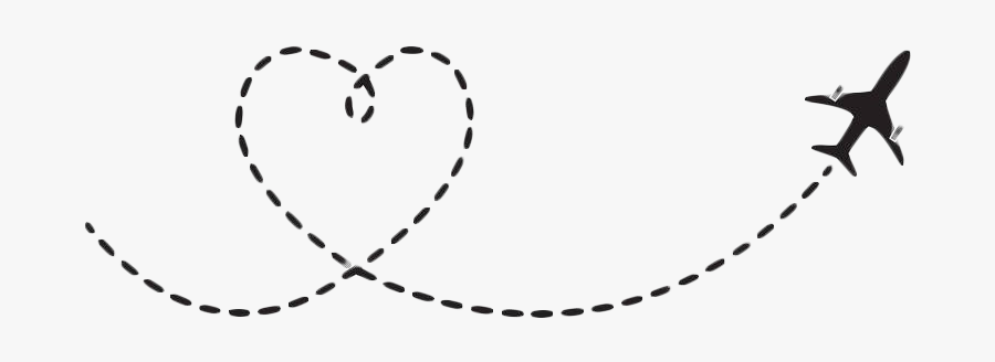 Airplane Clipart Shape - Dotted Line With Heart , Free Transparent ...