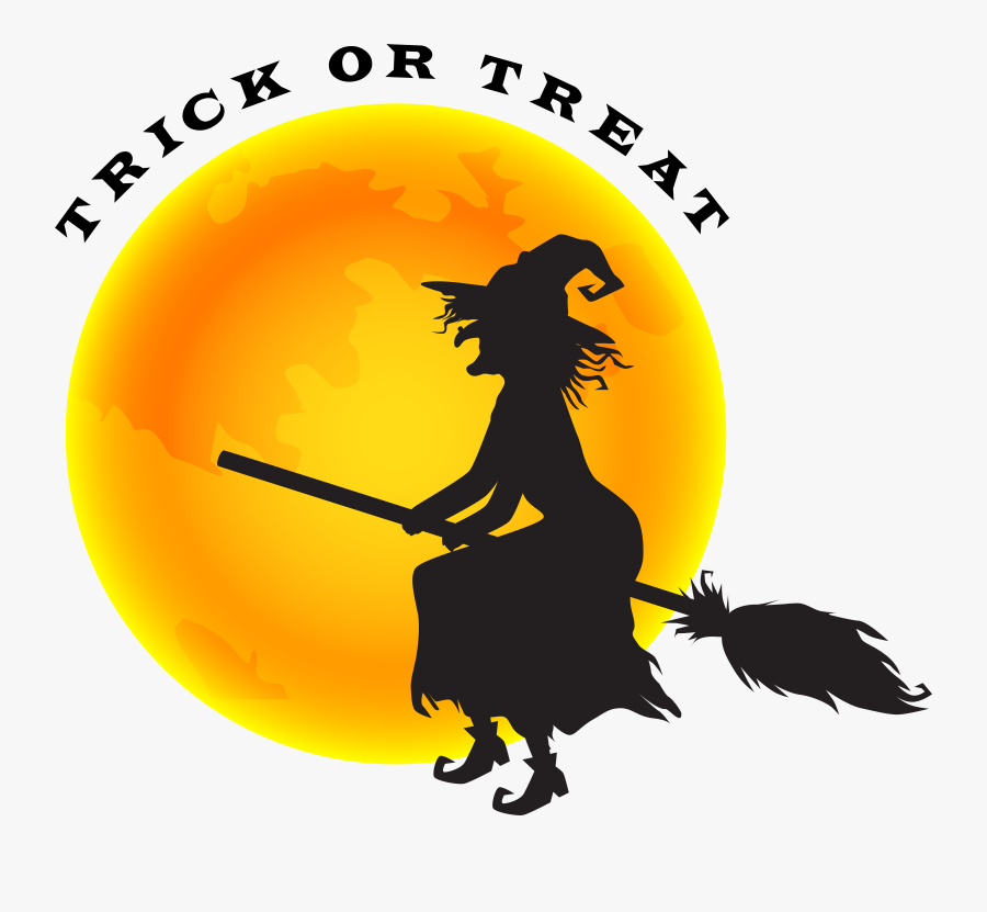 Halloween Witch And Moon Png Clip Art Image, Transparent Clipart