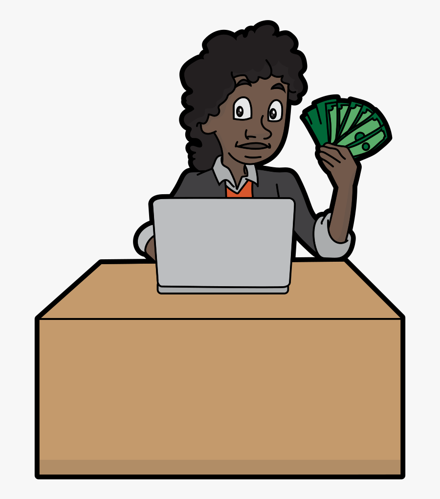 Money Clipart Woman Holding - Holding Money Cartoon Png, Transparent Clipart