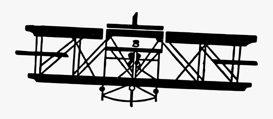 Vintage Airplane Clipart By Liftarn - Wright Brothers Airplane Black And White, Transparent Clipart
