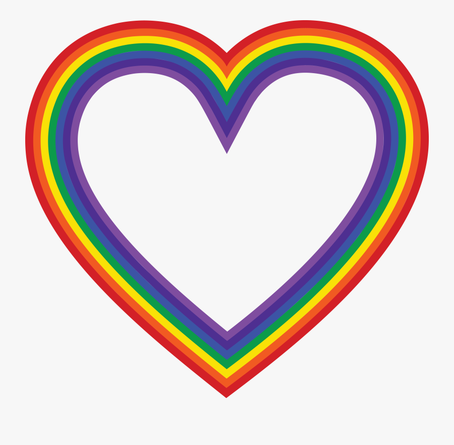 Transparent Free Rainbow Png - Free Rainbow Heart Clipart, Transparent Clipart