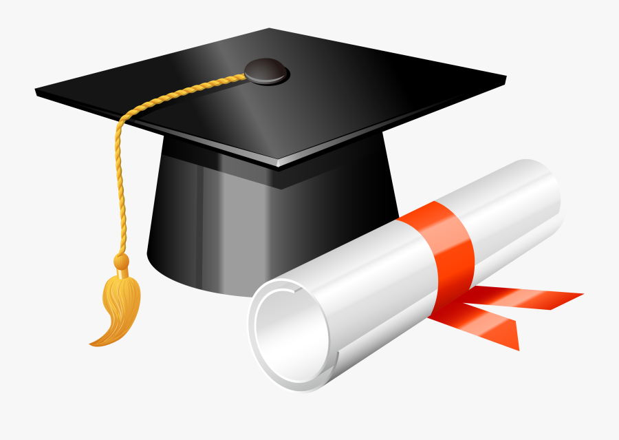 Graduation Cap With Diploma Png Clipart - Clip Art Graduation Cap Png, Transparent Clipart