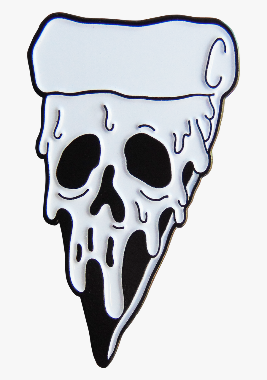 Poisoned Pizza Pin - Pizza Skull Tattoo, Transparent Clipart