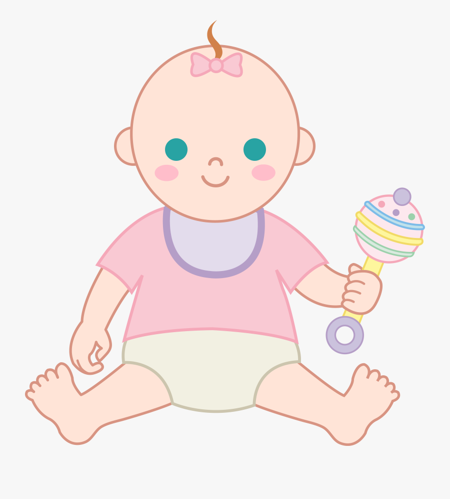 Baby Clipart Invitation - Baby With Rattle Clipart, Transparent Clipart