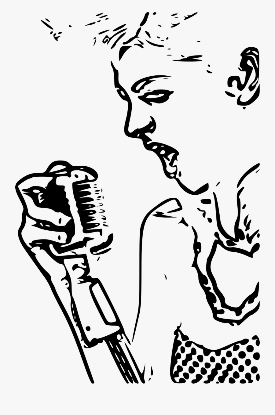 Microphone Karaoke Singing Drawing - Karaoke Singer Clip Art, Transparent Clipart