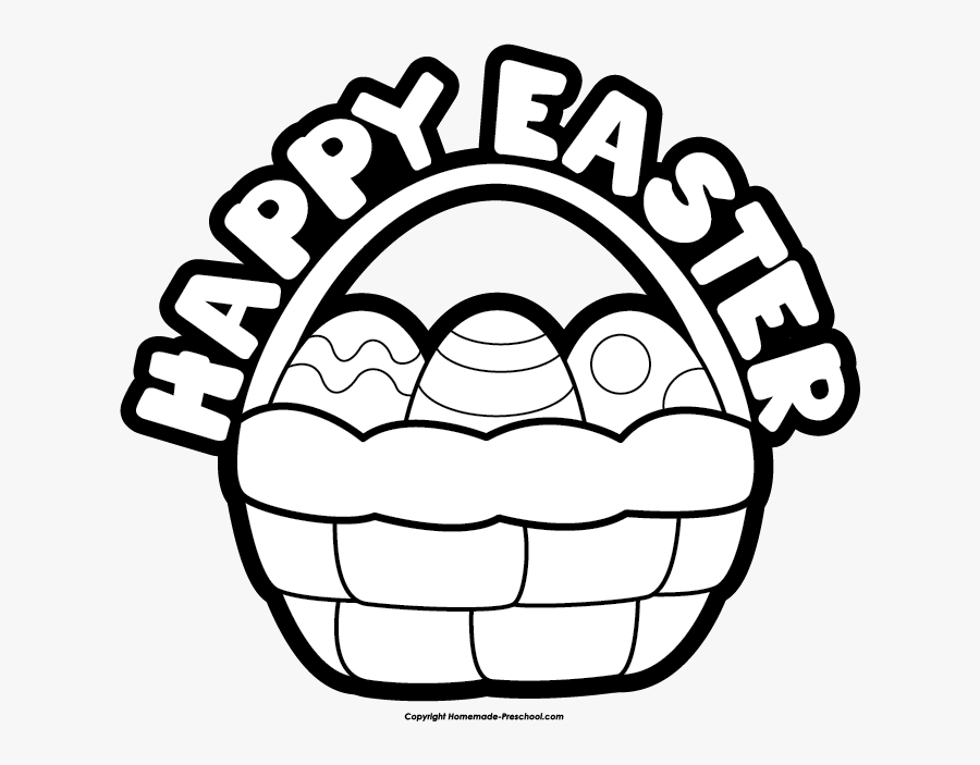 Happy Easter Black And White, Transparent Clipart