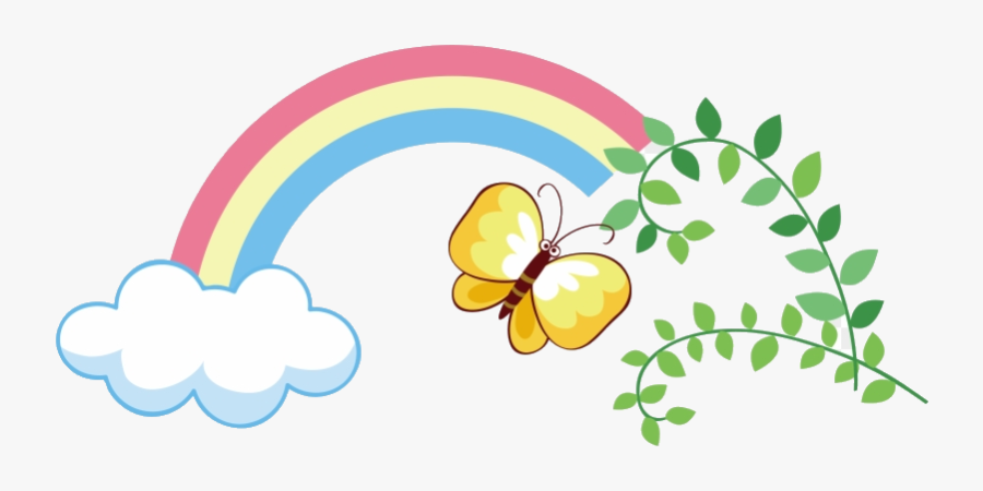 Butterfly Rainbow Clipart Text Borboleta Vector Transparent - Rainbows And Butterflies Clipart, Transparent Clipart