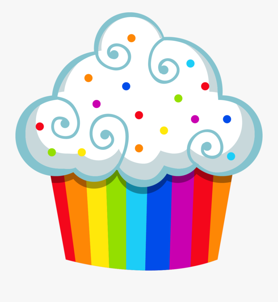 Rainbow Cupcake Clipart, Transparent Clipart