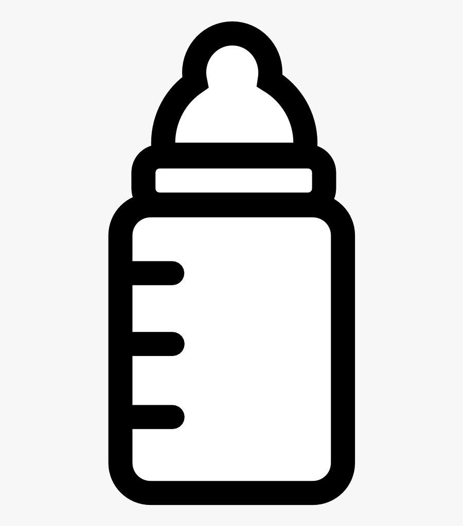 Baby Rattle Baby Bottle Clipart Black And White Free - Baby Bottle Drawing Easy, Transparent Clipart