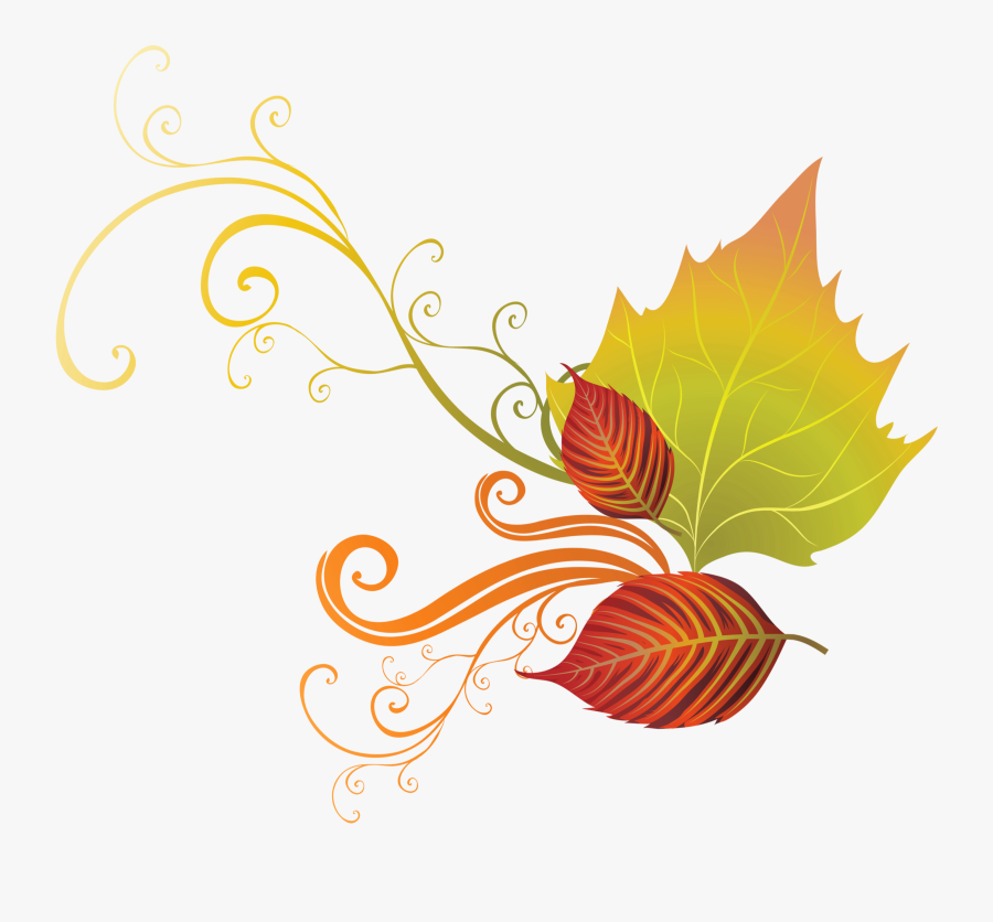 Decorative Clipart Fall Leaves ~ Frames ~ Illustrations - Transparent Background Corner Border Design Png, Transparent Clipart