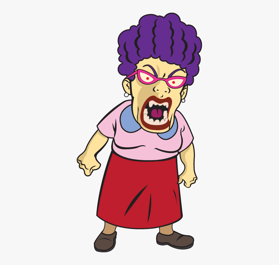 Thumb Image - Cartoon Angry Old Lady , Free Transparent Clipart - ClipartKe...