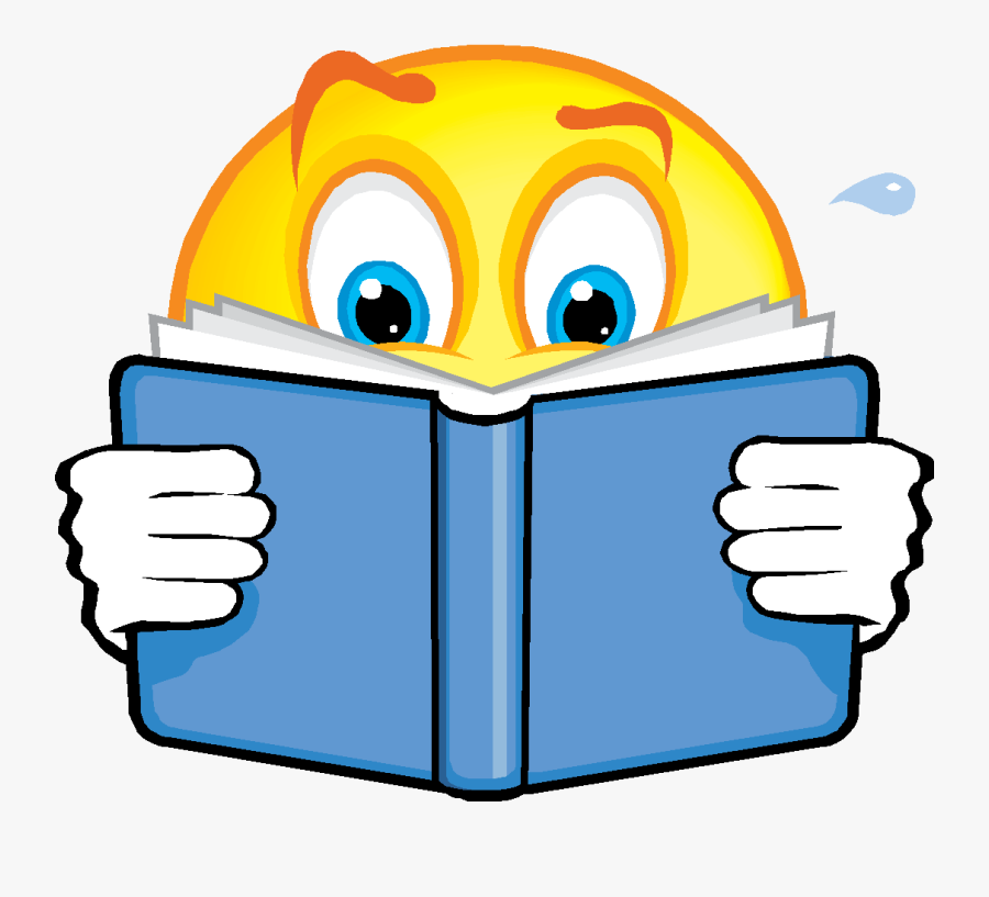 Book Clipart Face - Reading Smiley, Transparent Clipart