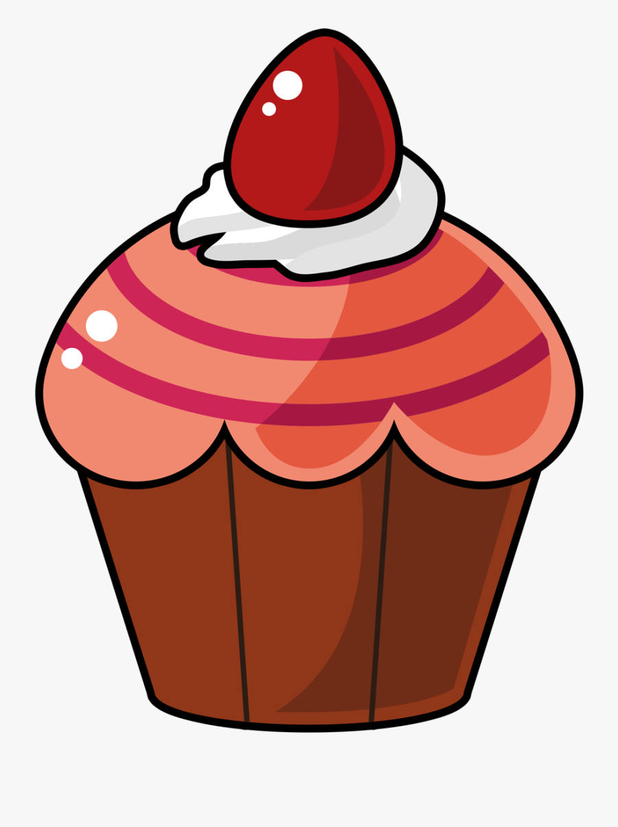 Cupcake Cartoon Red - Cartoon Cupcakes Clipart, Transparent Clipart