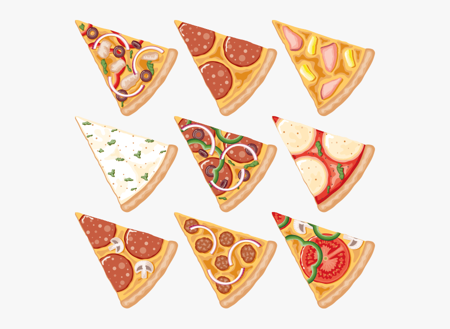 Pizza Slices Icon Set - Pizza And Cupcakes Clipart, Transparent Clipart