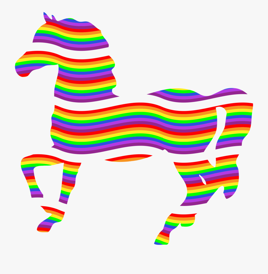 Transparent Rainbow Frame Png - Rainbow Horses Clip Art Free, Transparent Clipart