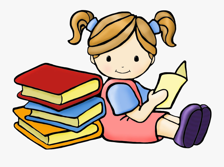Free Teacher Clipart Reading - Girl Reading Clipart, Transparent Clipart