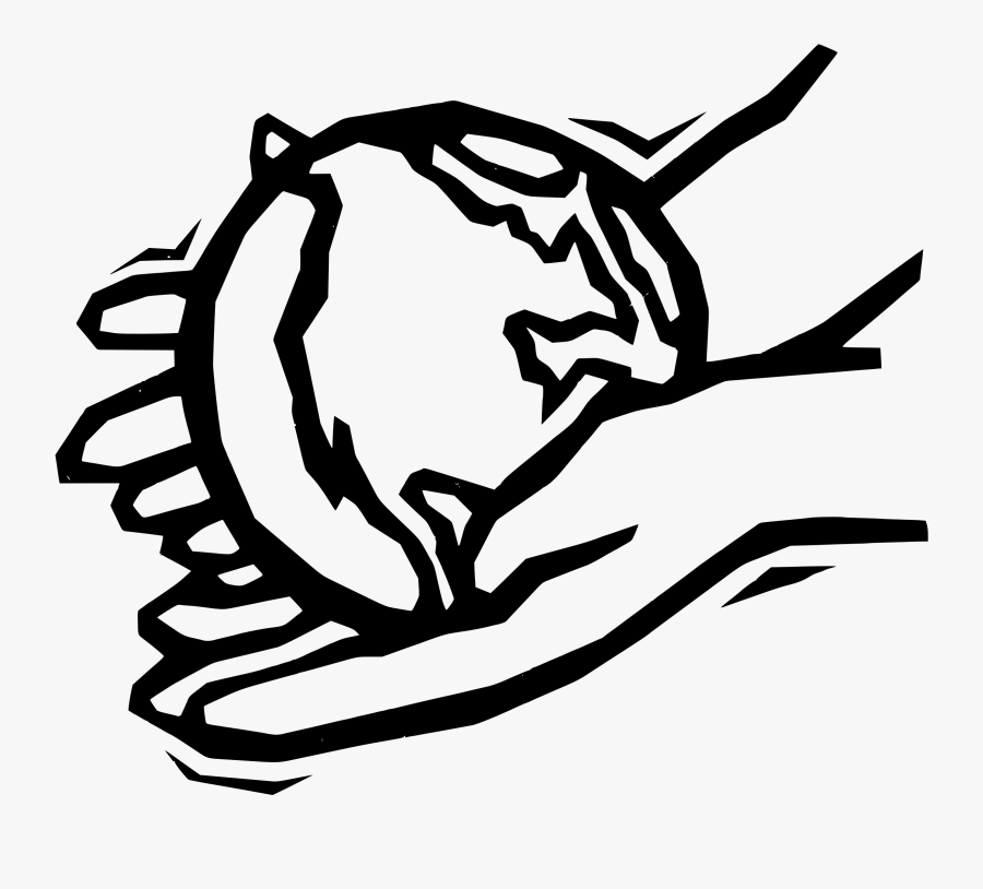 Earth Science Clipart Black And White - Helping Hands Clip Art, Transparent Clipart