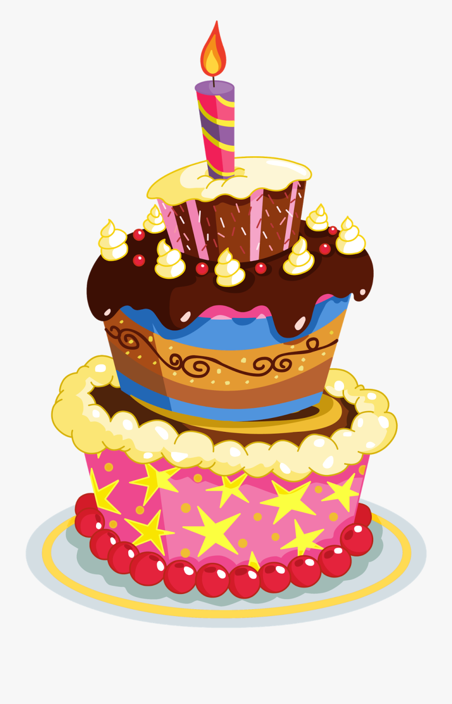Cupcake Clipart August - Cake Happy Birthday Vector, Transparent Clipart