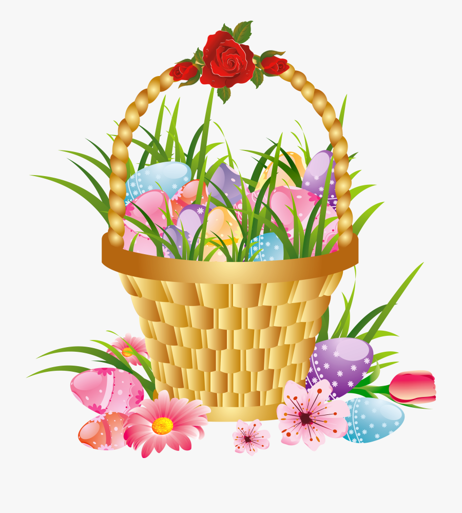 Easter Basket With Eggs And Flowers Png Picture Clipart - Happy Easter Meme 2019, Transparent Clipart