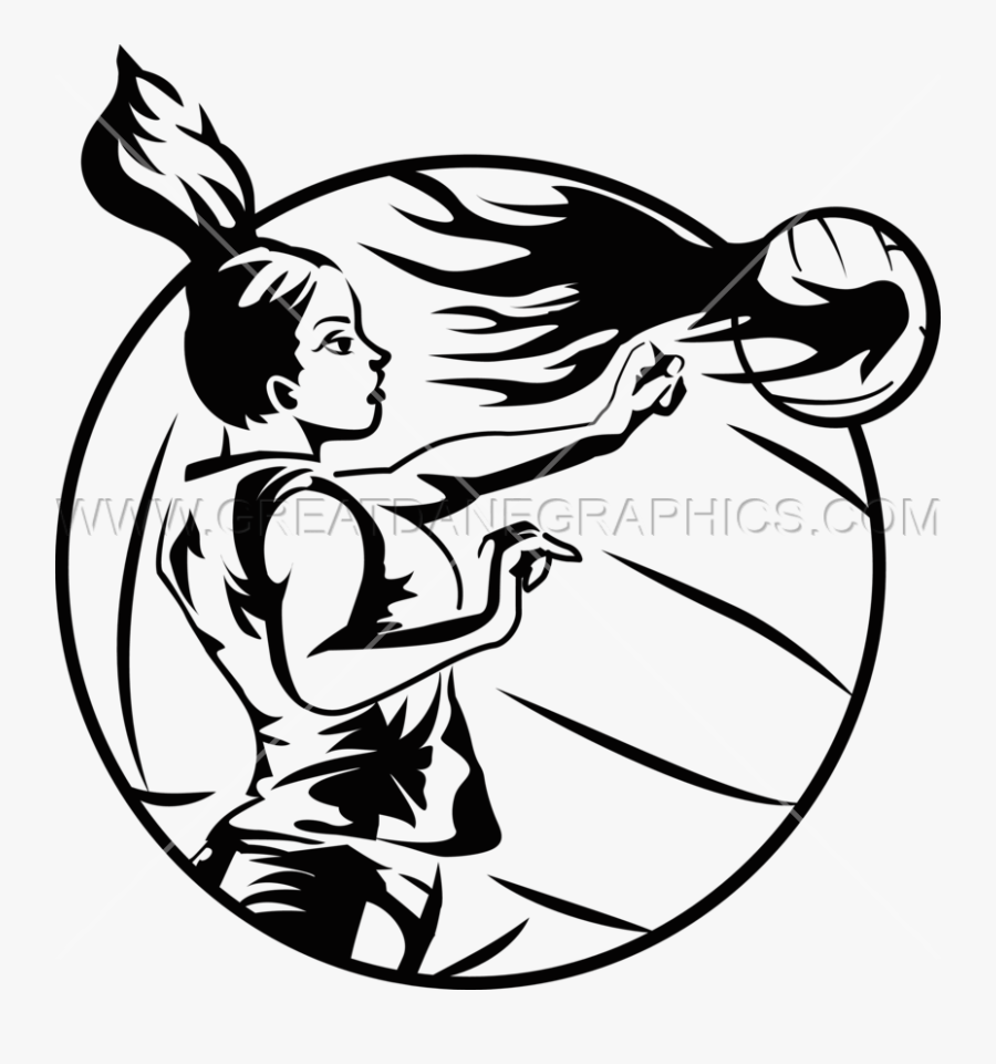 Transparent Basketball On Fire Png - Volleyball Images Black And White, Transparent Clipart