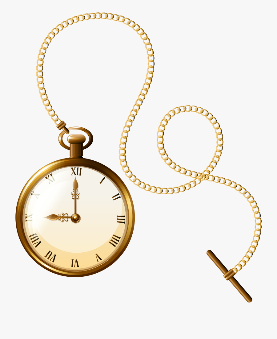 Gold Pocket Watch Clock Png Clip Art - Pocket Watch Clipart Png, Transparent Clipart