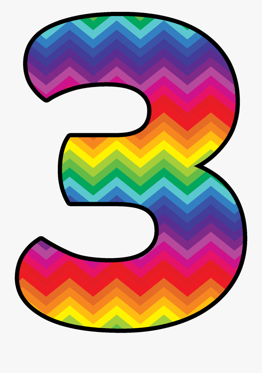 Number Free Clip Art - Rainbow Number 3 Clipart, Transparent Clipart