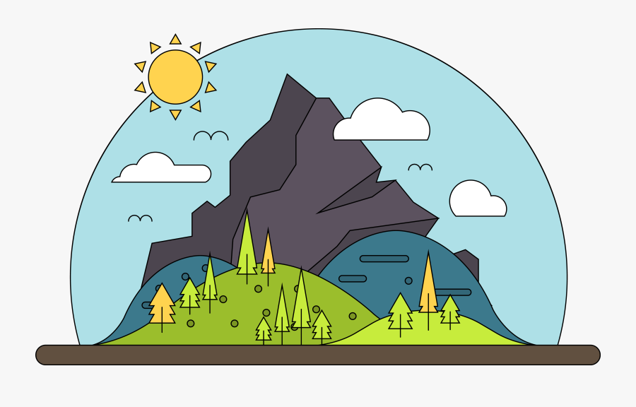 Mountain Vector Cartoon Landscape Free Transparent - Mountain Vector Png, Transparent Clipart