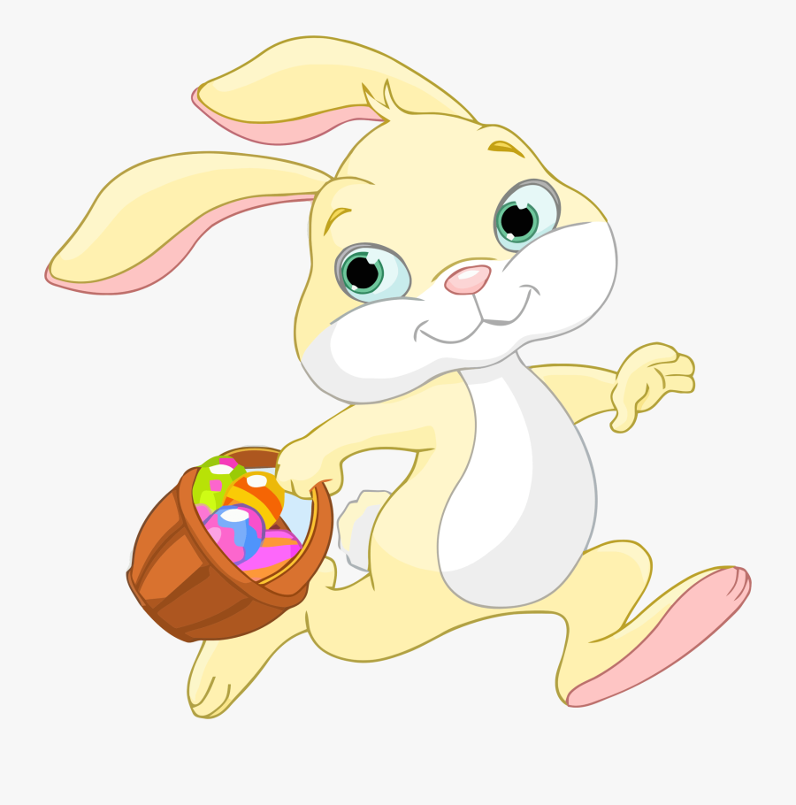 Easter Bunny Basket Clipart, Transparent Clipart