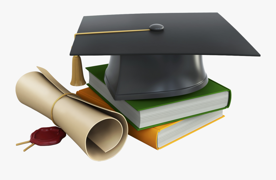 Graduation Cap Books And Diploma Png Clipart - Book And Graduation Cap, Transparent Clipart