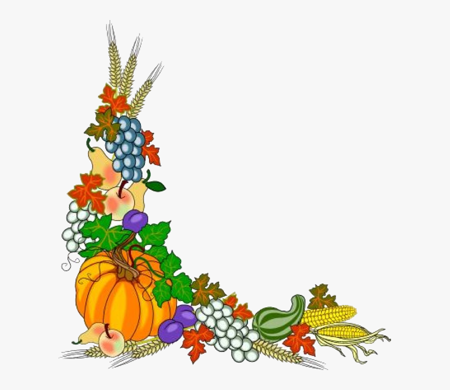 Fall And Autumn Clipart Seasonal Graphics Transparent - Fruits And Vegetables Clipart Border, Transparent Clipart