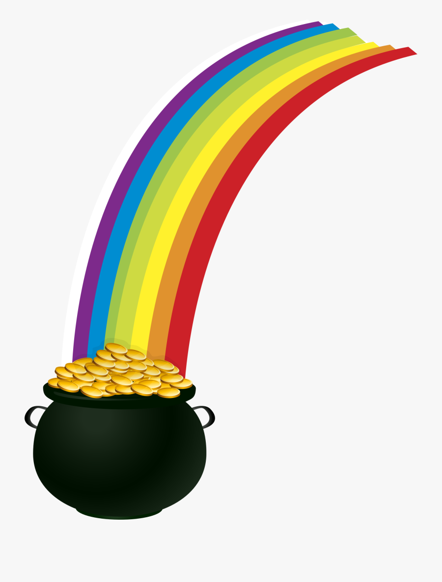 Pot Of Gold Rainbow Clipart Clipart Collection Images - Pot Of Gold Rainbow Clipart, Transparent Clipart