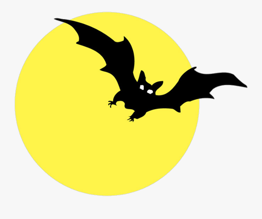 Moon With Bats Halloween Cartoon Clip Art - Spooky Halloween Clip Art, Transparent Clipart